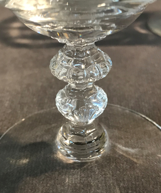 Set of TWO Heisey Glass Orchid Etch Water Goblets 