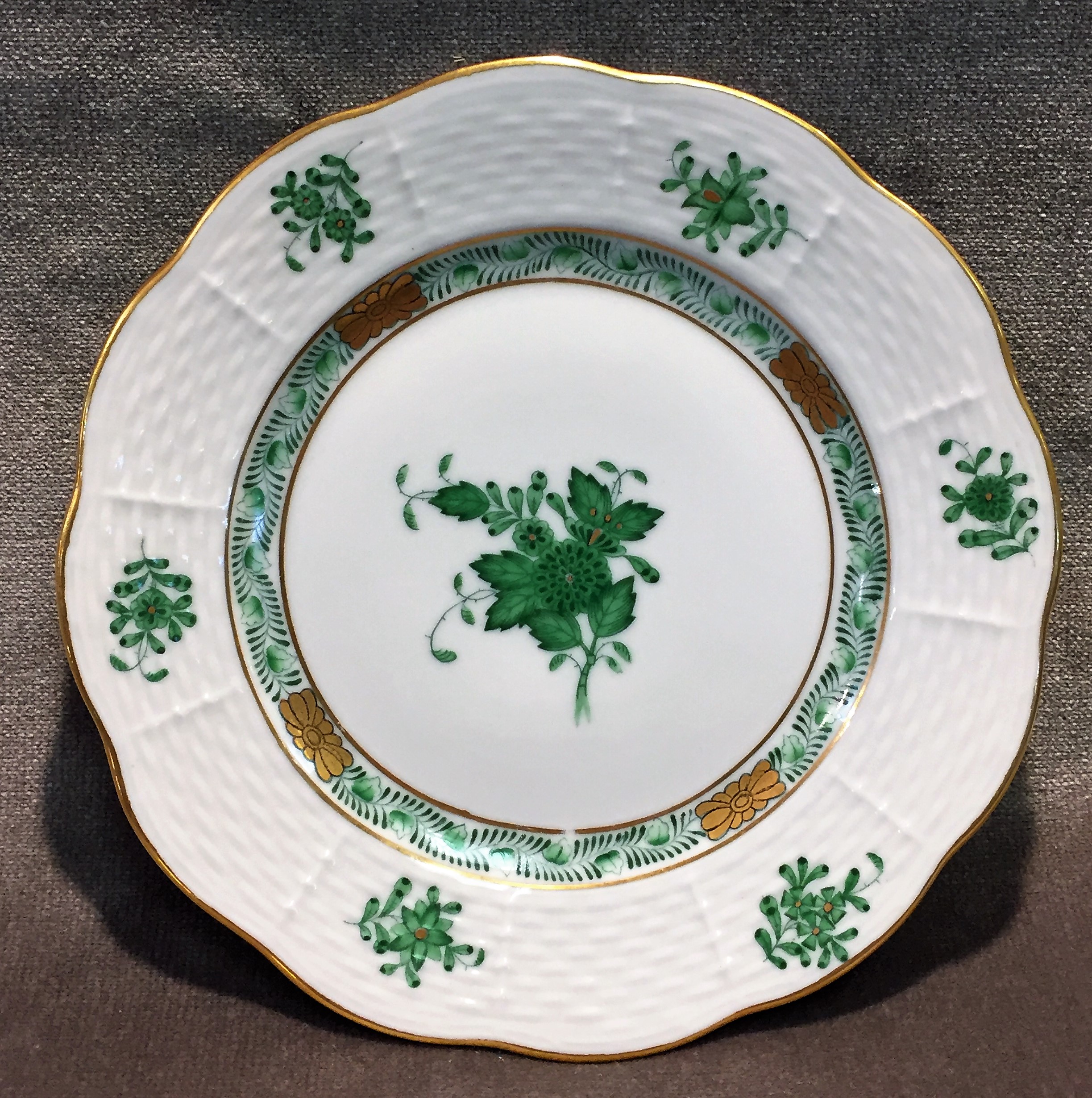Herend Green CHINESE BOUQUET 6.5" Bread & Butter Plate 